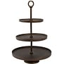 Etagère 3 laags Ø32x48 cm LUTEK mat bruin-brons