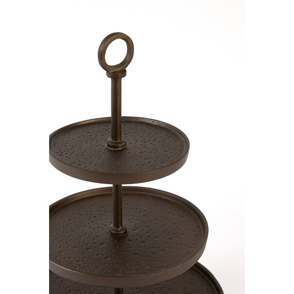 Light en Living Etagère 3 laags Ø32x48 cm LUTEK mat bruin-brons