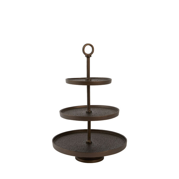 Light en Living Etagère 3 laags Ø32x48 cm LUTEK mat bruin-brons