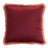 Kussen 45x45 cm LIENA velvet bordeaux-licht roze