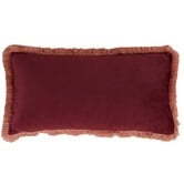 Kussen 60x30 cm LIENA velvet bordeaux-licht roze