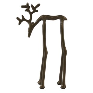 Ornament 15x6x25 cm DEER mat bruin-brons