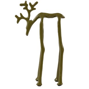 Ornament 15x6x25 cm DEER glans olijf groen