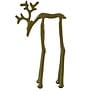 Ornament 15x6x25 cm DEER glans olijf groen