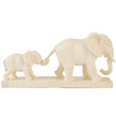 Ornament 46x11,5x21,5 cm ELEPHANT zand+goud