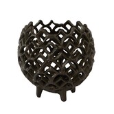 Theelicht Ø15x14,5 cm GUBANI mat bruin-brons