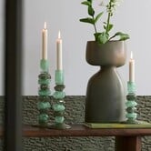Kandelaar Ø11,5x35 cm ESTINA mint+groen