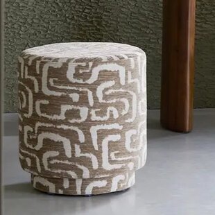 Poef Ø40x44 cm DAVONTE groen-grijs+beige