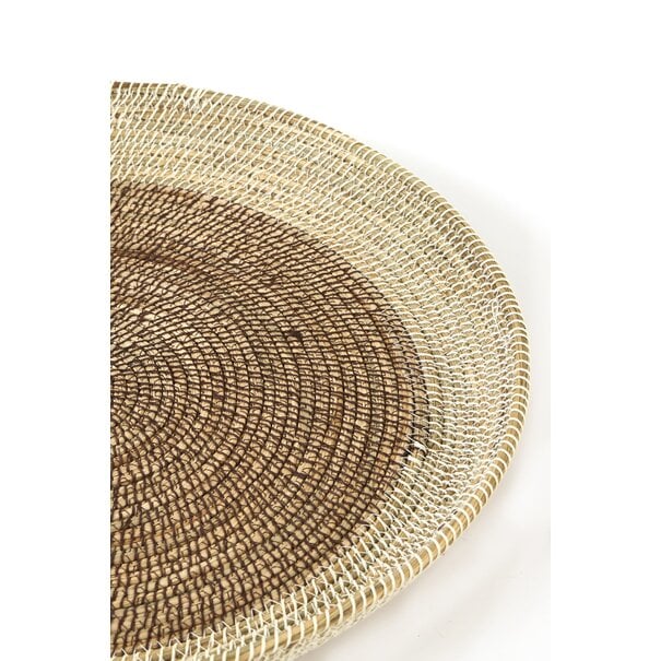 Light en Living Schaal/wandorn Set van 2 Ø40x4,5+Ø50x6 cm BURICA zeegras nat+crème