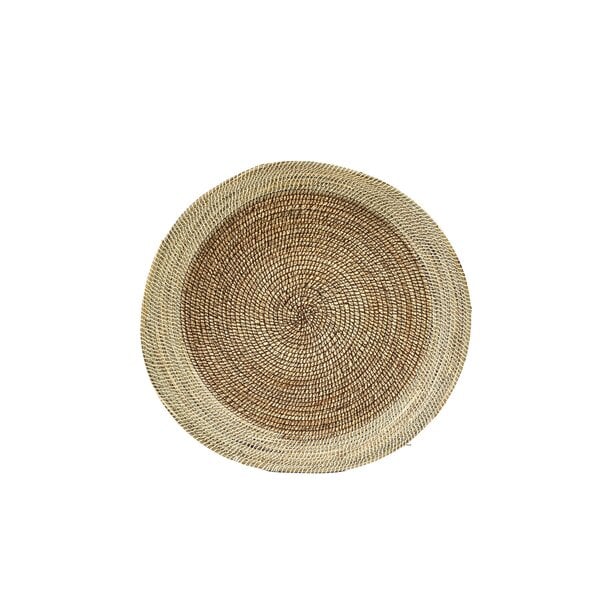 Light en Living Schaal/wandorn Set van 2 Ø40x4,5+Ø50x6 cm BURICA zeegras nat+crème
