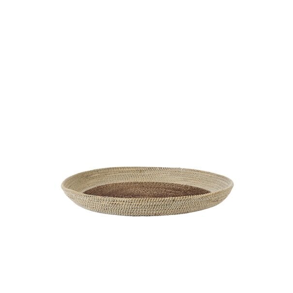 Light en Living Schaal/wandorn Set van 2 Ø40x4,5+Ø50x6 cm BURICA zeegras nat+crème
