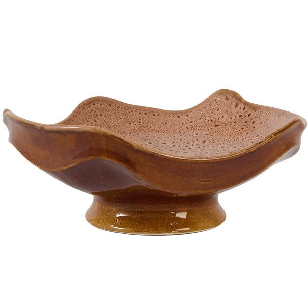 Light en Living Schaal op voet 36x33,5x14 cm SARAG keramiek oud roze+cognac