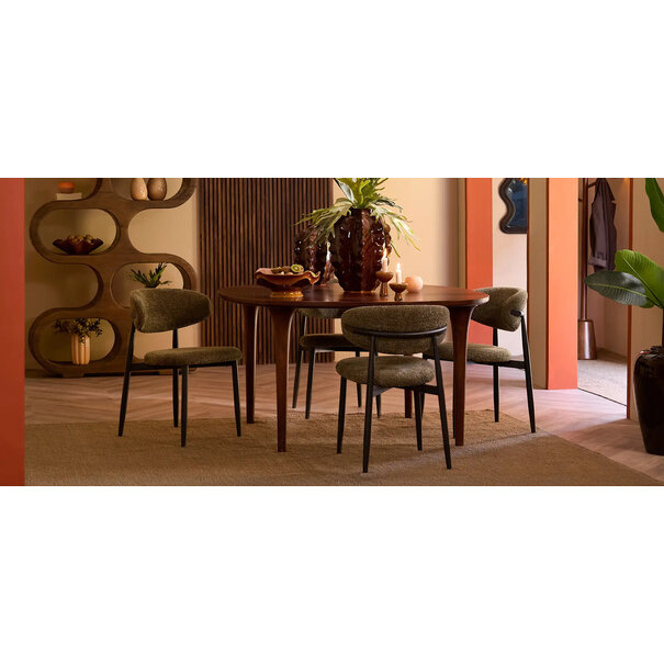 Light en Living Schaal op voet 36x33,5x14 cm SARAG keramiek oud roze+cognac