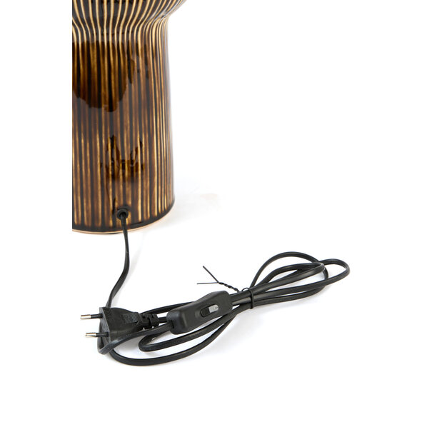Light en Living Lampvoet Ø19x57 cm ROUCA keramiek donker bruin