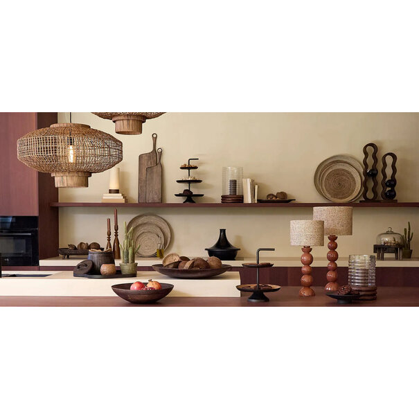 Light en Living Windlicht Ø18x36 cm MALDA mango hout bruin + glas