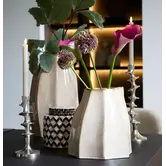 Vaas deco 25,5x22x27 cm CHIADO glans beige