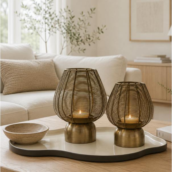 Light en Living Windlicht Suneko antiek brons - verkrijgbaar in 2 maten