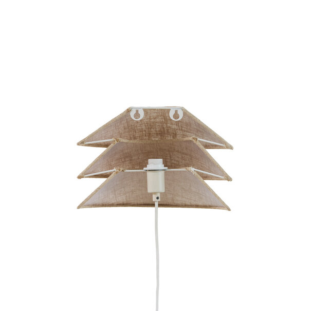 Light en Living Wandlamp E14 28x14x19 cm WARIDO linnen naturel