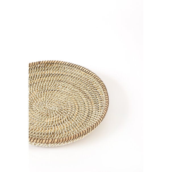 Light en Living Schaal/wandorn Set van 3 Ø25x3,5+Ø35x6+Ø45x7 cm BURICA zeegras nat
