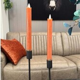 LED Dinerkaars rustiek oranje beweegbare vlam 2 stuks