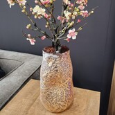 Vaas Xamery rood dik glas vase bubble waves L
