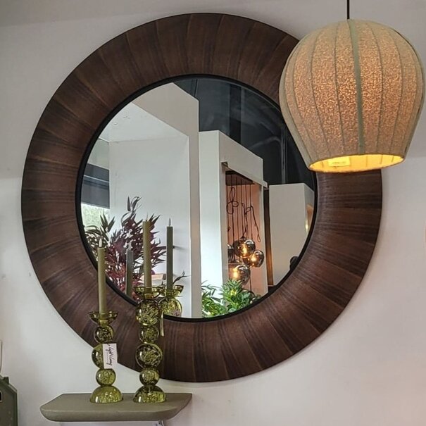 PTMD Spiegel Gezzy Natural wooden curl frame rond