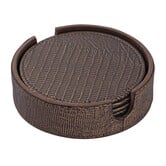 Onderzetters Rafal Brons vegan leer coaster rond