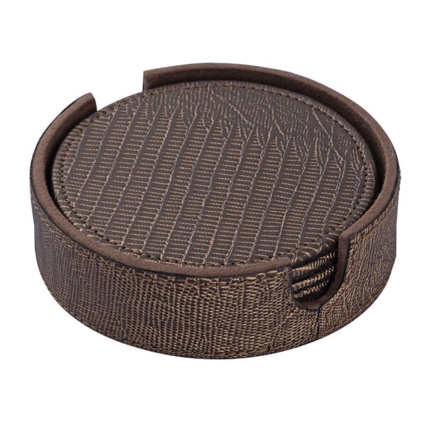 PTMD Onderzetters Rafal Brons vegan leer coaster rond