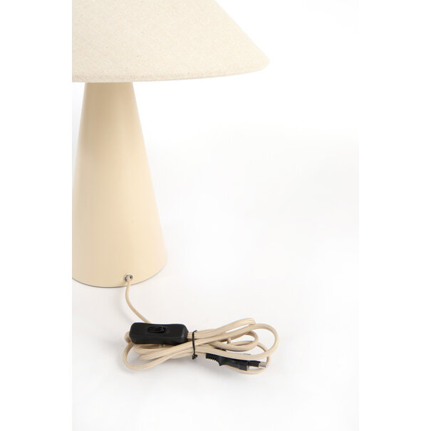 Light en Living Tafellamp E14 Ø40x44,5 cm DOLORE zand+linnen naturel