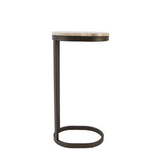 Bijzettafel 30x23x60 cm LURO marmer zand+mat bruin-brons