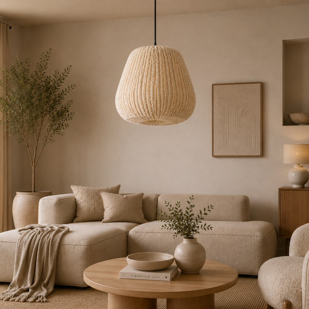 PTMD Hanglamp Tayma Creme Striped L