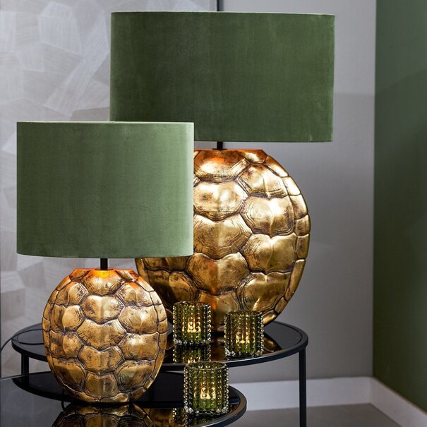 Light en Living Kap ovaal recht smal 30-15-25 cm VELOURS dusty green