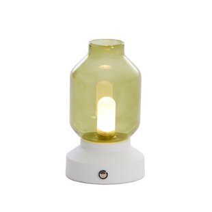 Tafellamp Merey LED oplaadbaar groen crème 19 cm