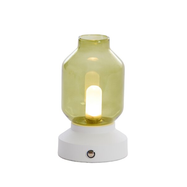 Light en Living Tafellamp Merey LED oplaadbaar groen crème 19 cm