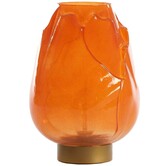 Tafellamp Ginny LED op batterij oranje goud 27 cm