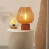 Tafellamp LED Ø18x23 cm ALENNA glas koraal