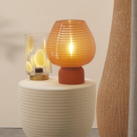 Tafellamp LED Ø18x23 cm ALENNA glas koraal