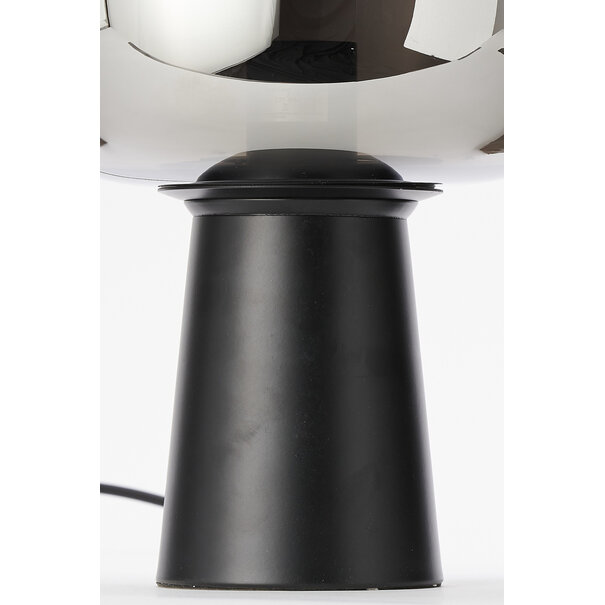 Light en Living Tafellamp Ø22x40 cm MAYSON mat  zwart+ glas smoke