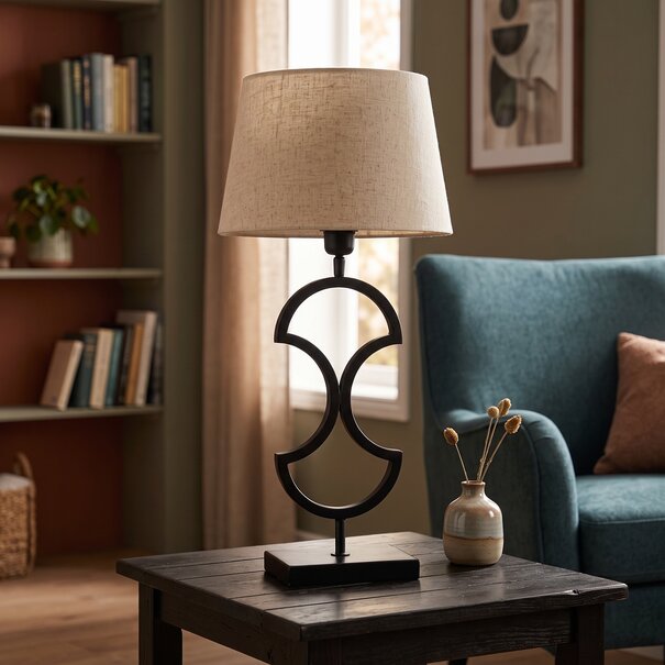 Light en Living Light & Living Lampvoet RIAVA - 17,5x11x43 cm - Mat Zwart