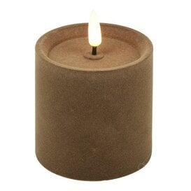 Stompkaars Lyon LED velvet taupe S - Ø 7,5 x 7,5 cm
