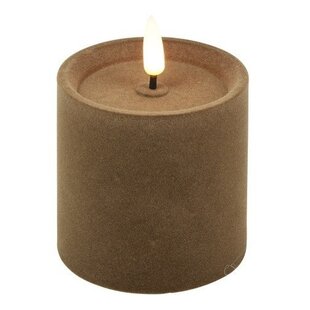 Stompkaars Lyon LED velvet taupe S - Ø 7,5 x 7,5 cm
