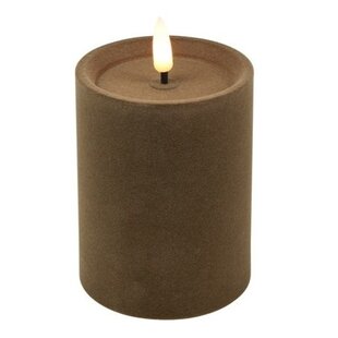 Stompkaars Lyon LED velvet taupe M - Ø 7,5 x 10 cm