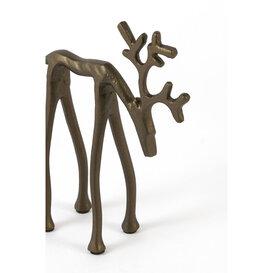 Ornament 15x6x20 cm DEER mat bruin-brons