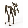 Ornament 15x6x20 cm DEER mat bruin-brons
