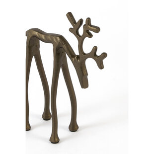 Ornament 15x6x20 cm DEER mat bruin-brons