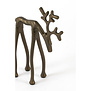 Ornament 15x6x20 cm DEER mat bruin-brons