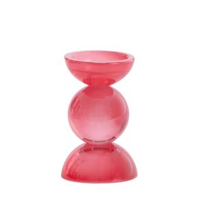 Kaarsenhouder Ø9,5x15,5 cm ITINGA glas melk koraal