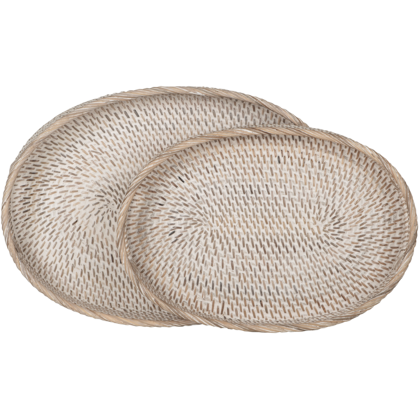 Dienblad Ovaal Rattan Saint Barths – set van 2