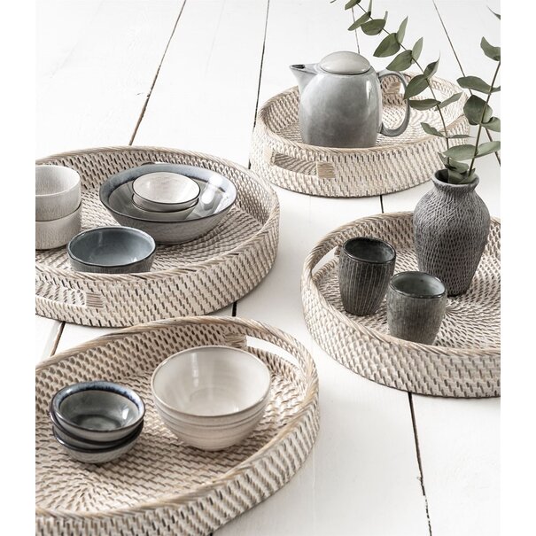 Dienblad Ovaal Rattan Saint Barths – set van 2