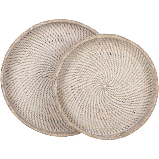 Dienblad Rond Rattan Saint Barths – set van 2